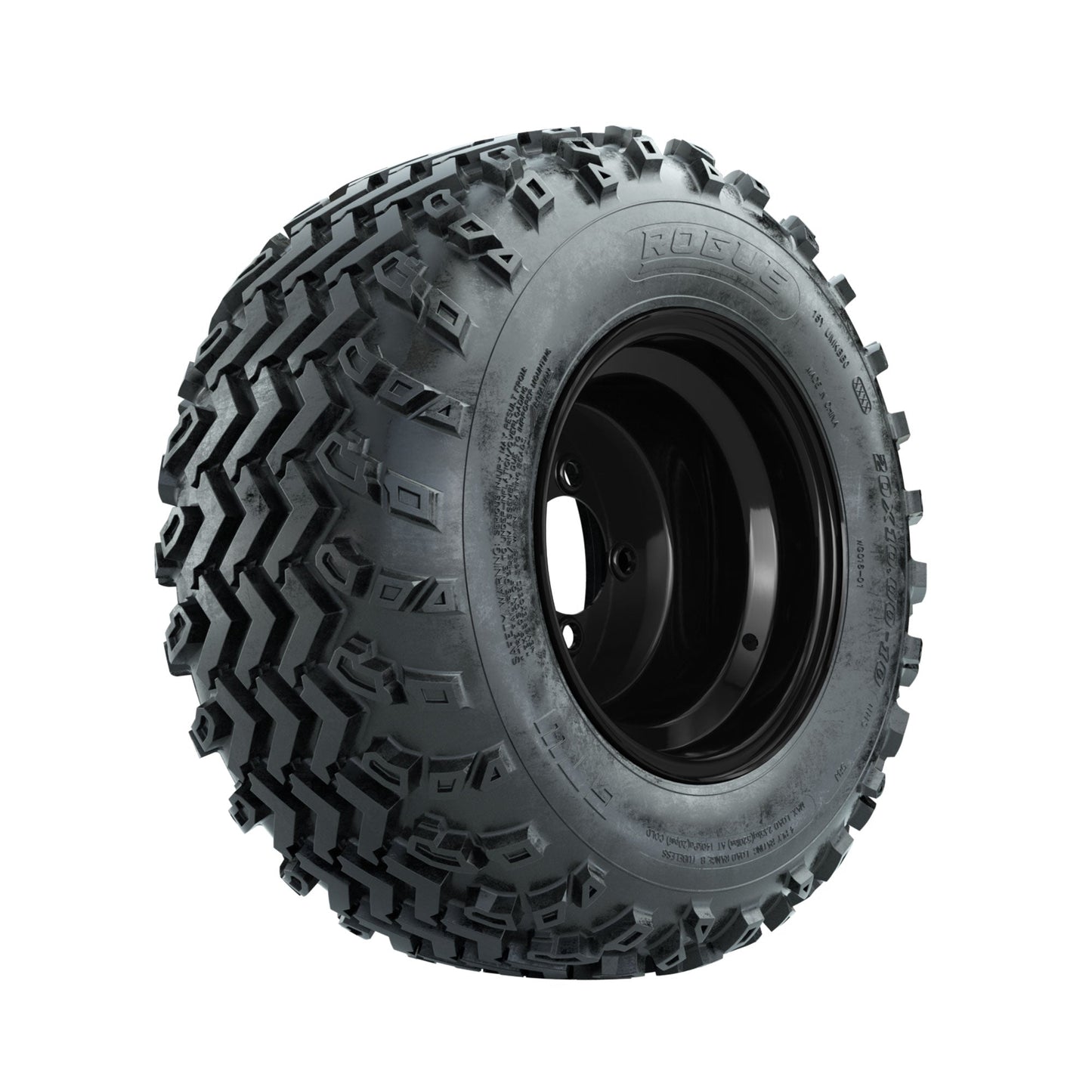 GTW Steel Black 10 in Wheels with 20x10.00-10 Rogue All Terrain Tires Full Set