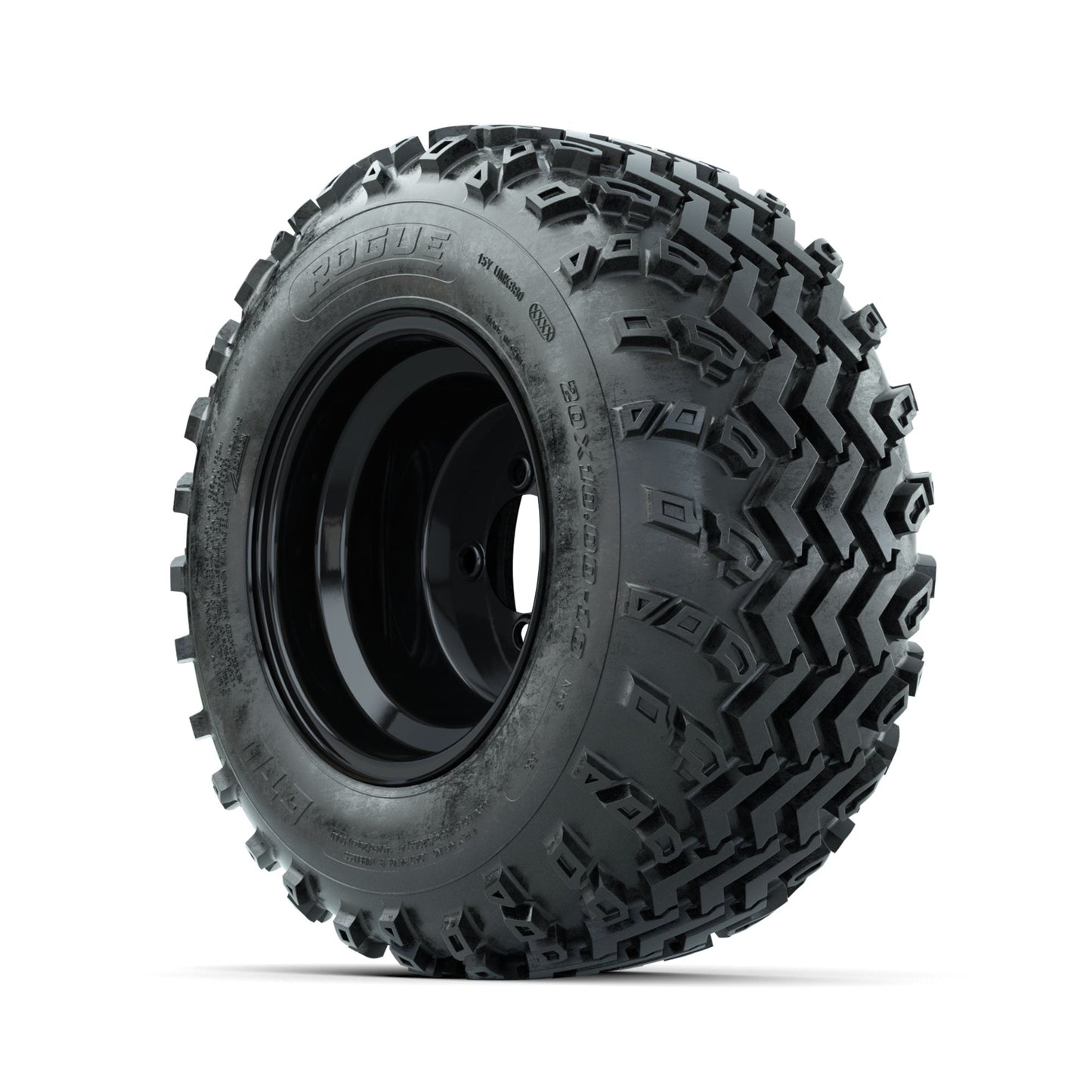 GTW Steel Black 10 in Wheels with 20x10.00-10 Rogue All Terrain Tires Full Set