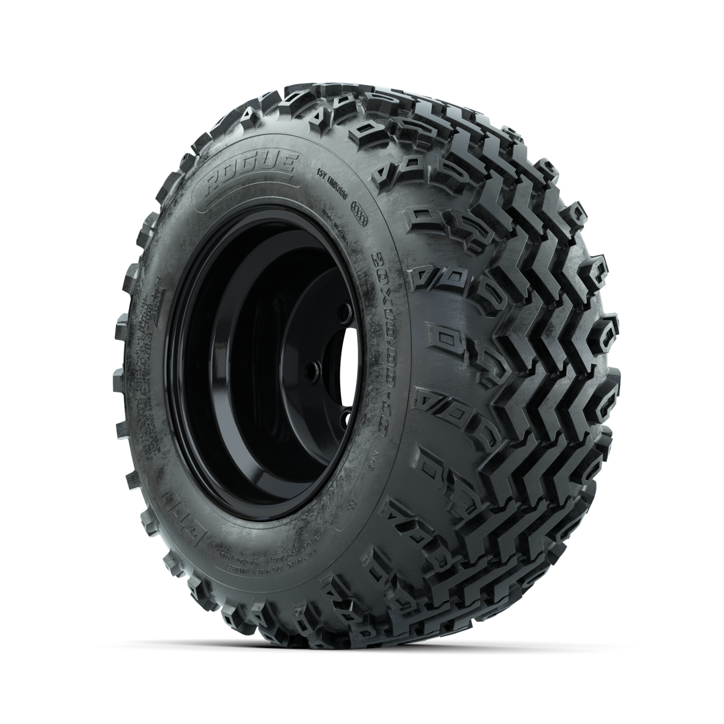 GTW Steel Black 10 in Wheels with 20x10.00-10 Rogue All Terrain Tires Full Set