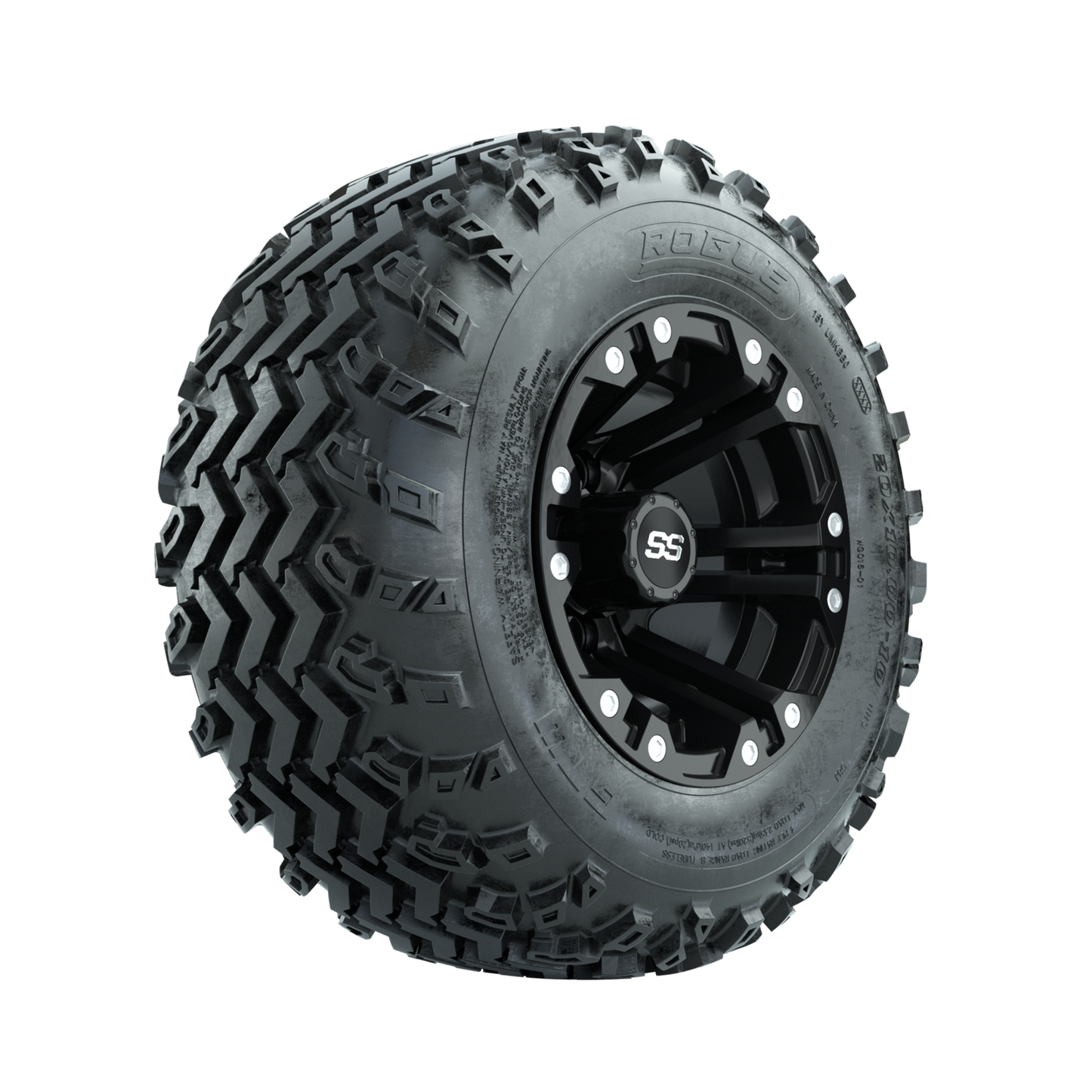 GTW Specter Matte Black 10 in Wheels with 20x10.00-10 Rogue All Terrain Tires Full Set