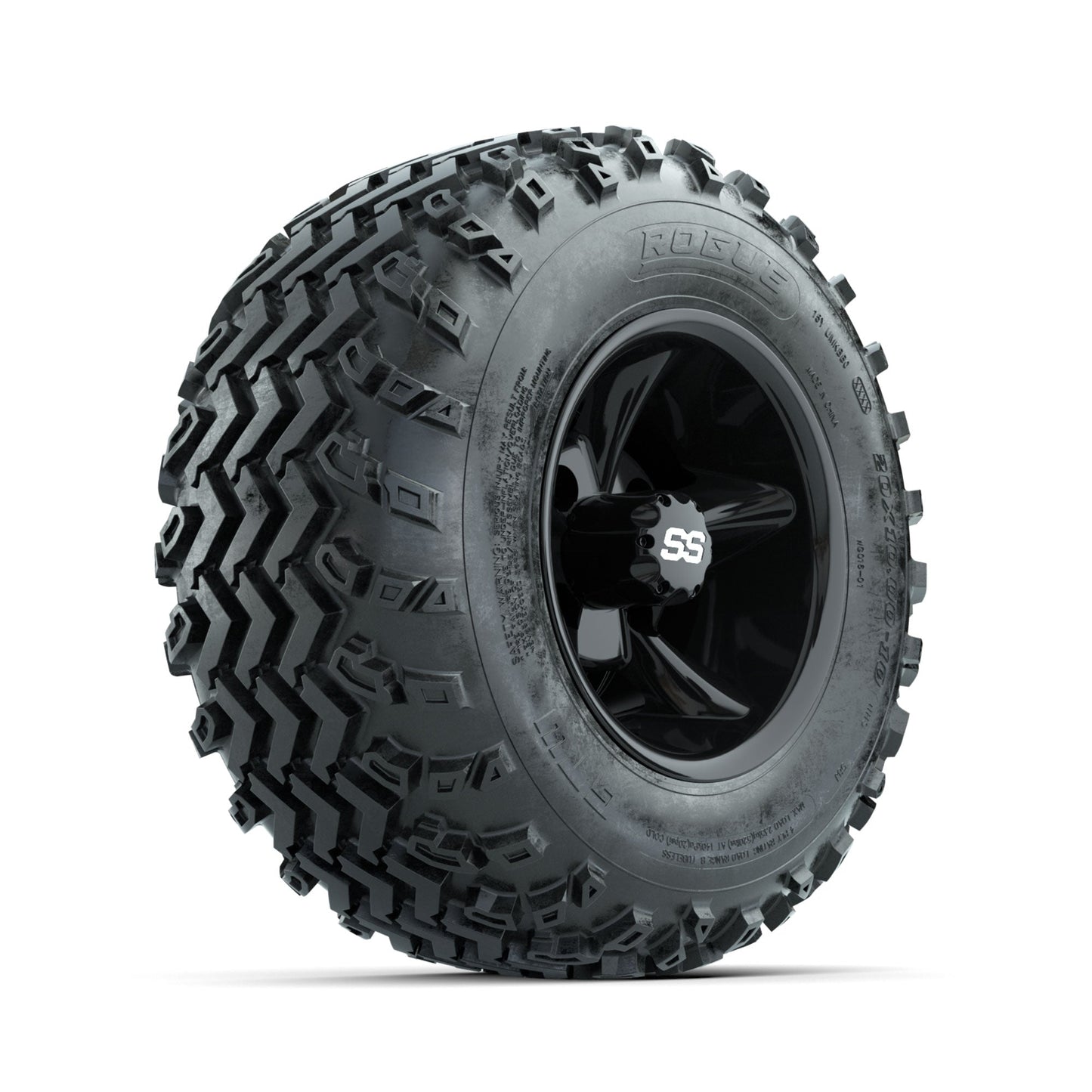 GTW Godfather Black 10 in Wheels with 20x10.00-10 Rogue All Terrain Tires Full Set