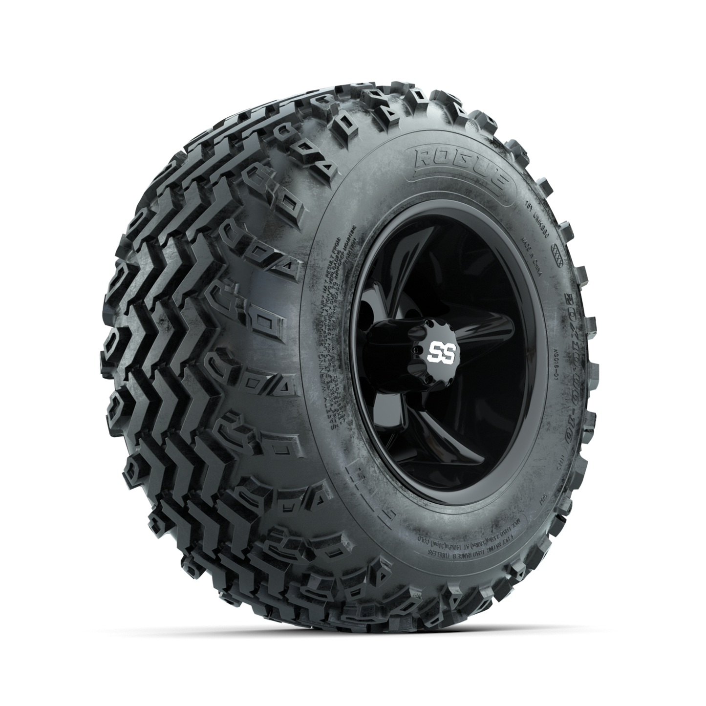 GTW Godfather Black 10 in Wheels with 20x10.00-10 Rogue All Terrain Tires Full Set