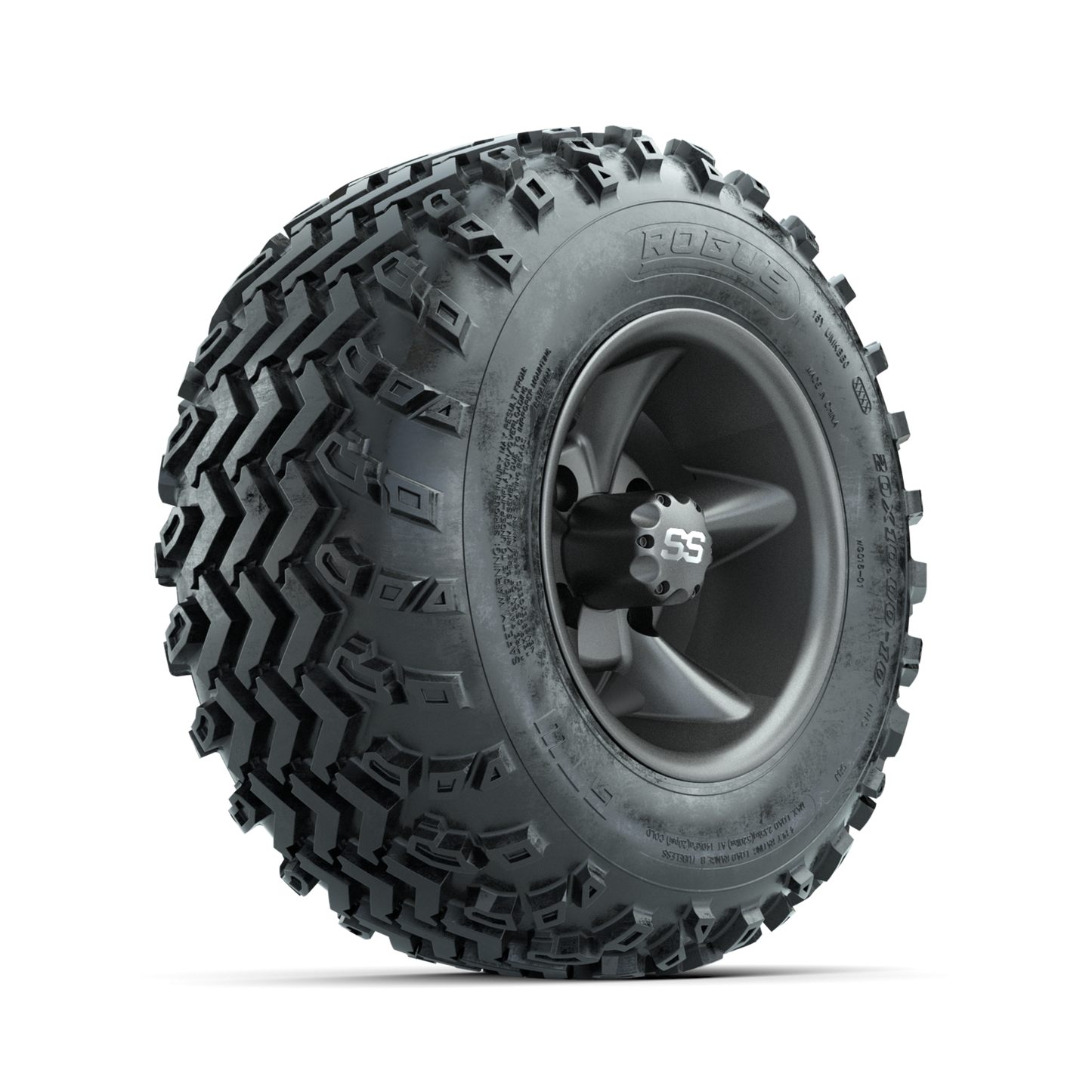 GTW Godfather Matte Grey 10 in Wheels with 20x10.00-10 Rogue All Terrain Tires Full Set