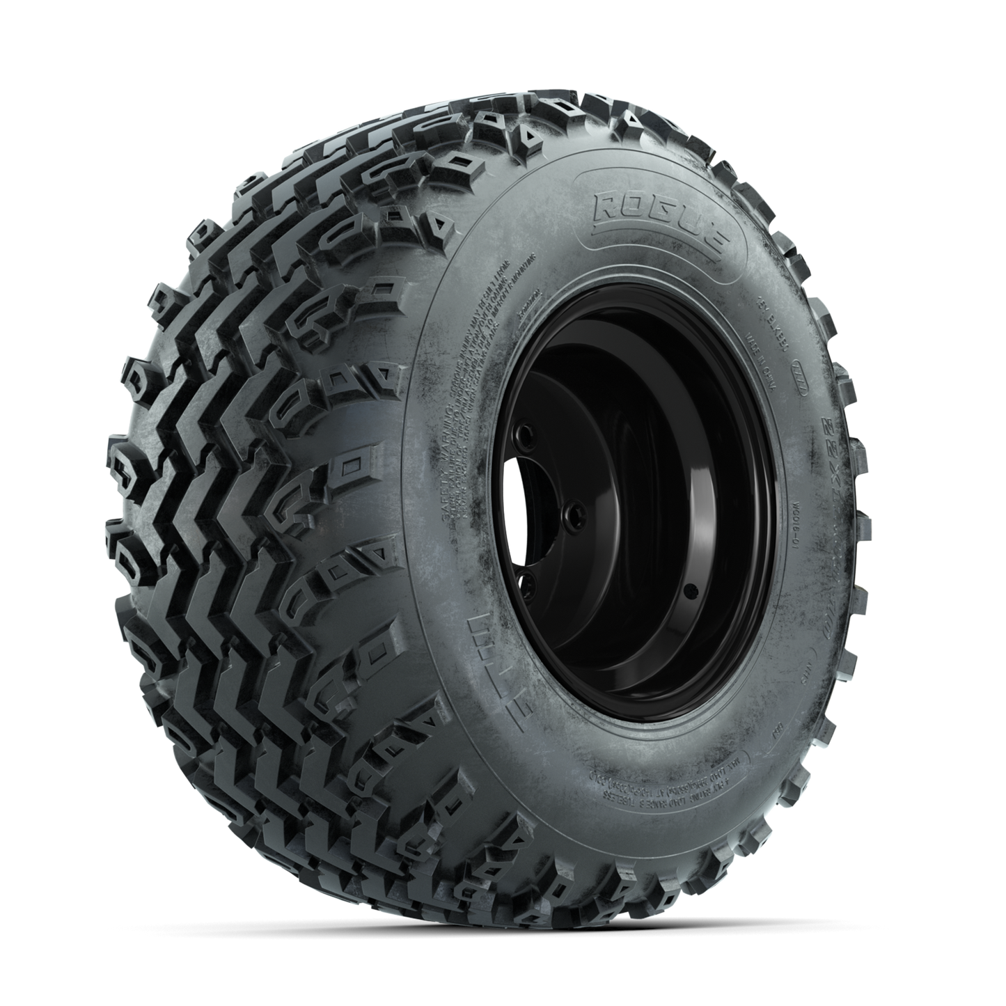 GTW Steel Black 10 in Wheels with 22x11.00-10 Rogue All Terrain Tires Full Set