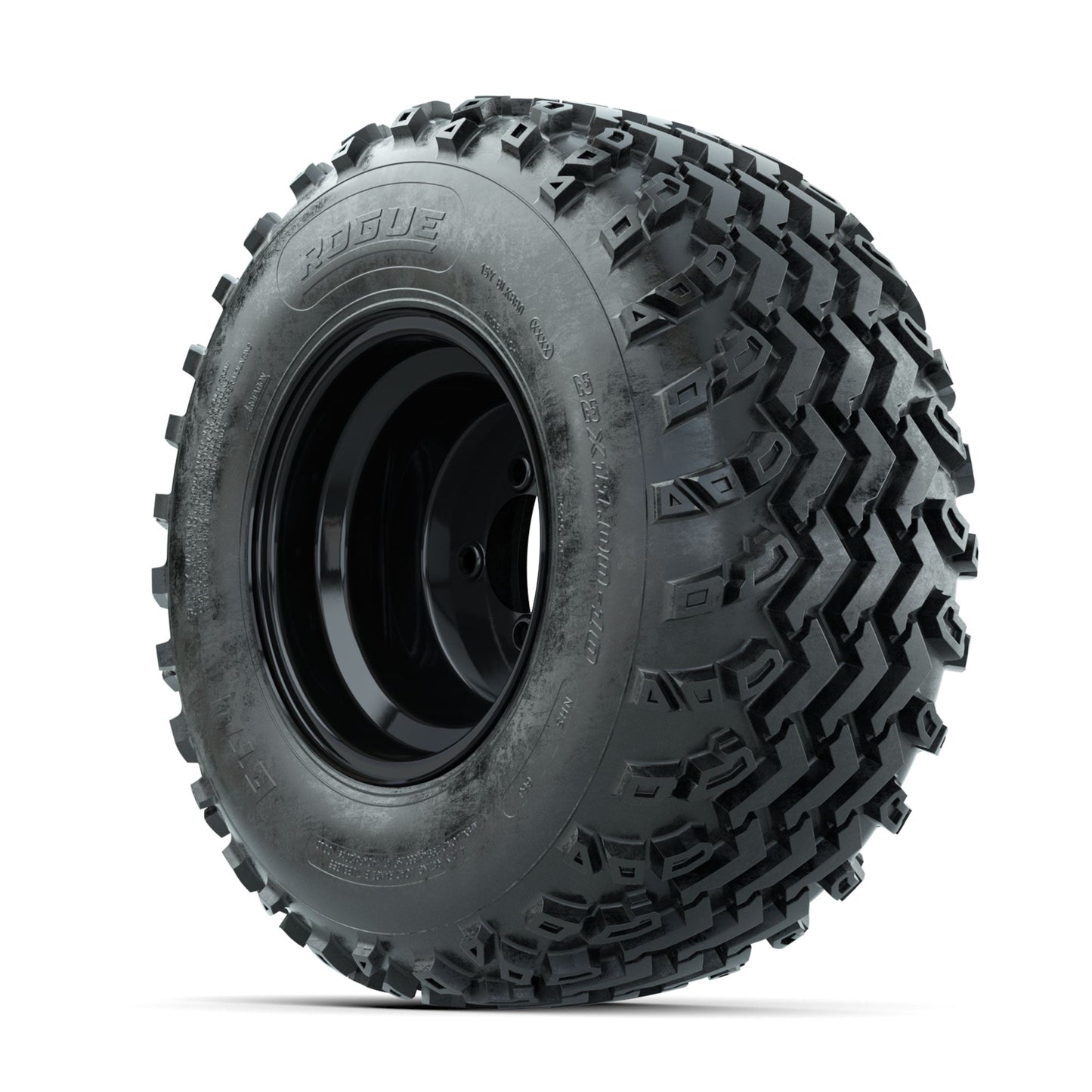 GTW Steel Black 10 in Wheels with 22x11.00-10 Rogue All Terrain Tires Full Set