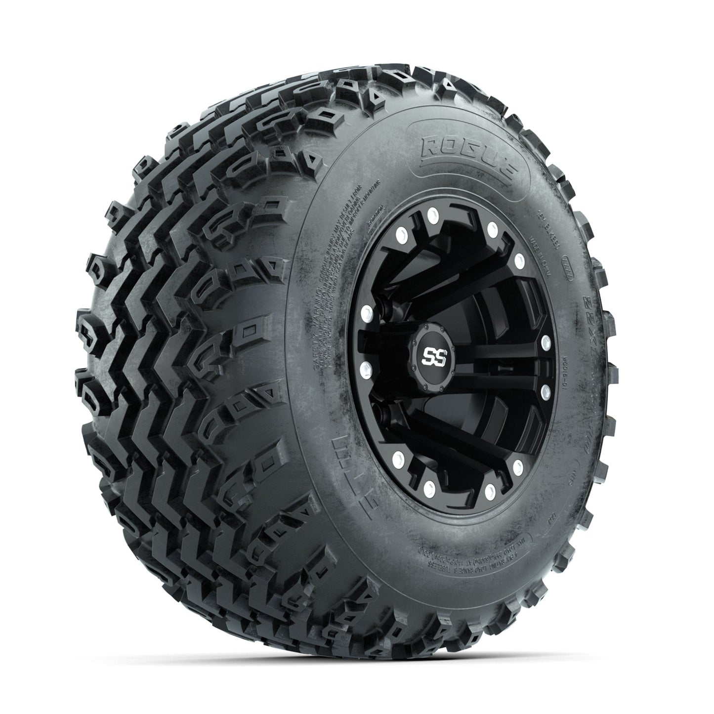 GTW Specter Matte Black 10 in Wheels with 22x11.00-10 Rogue All Terrain Tires Full Set