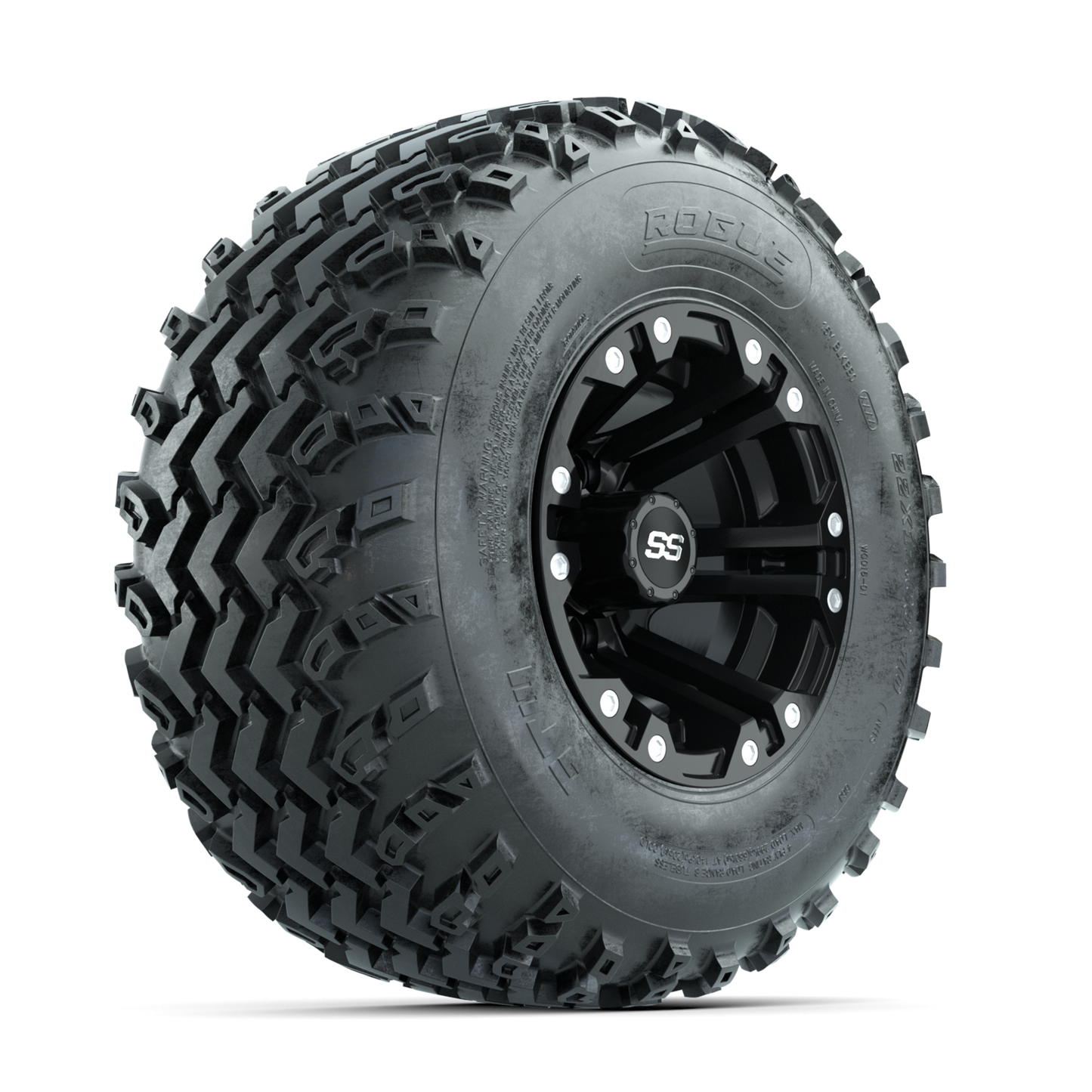 GTW Specter Matte Black 10 in Wheels with 22x11.00-10 Rogue All Terrain Tires Full Set
