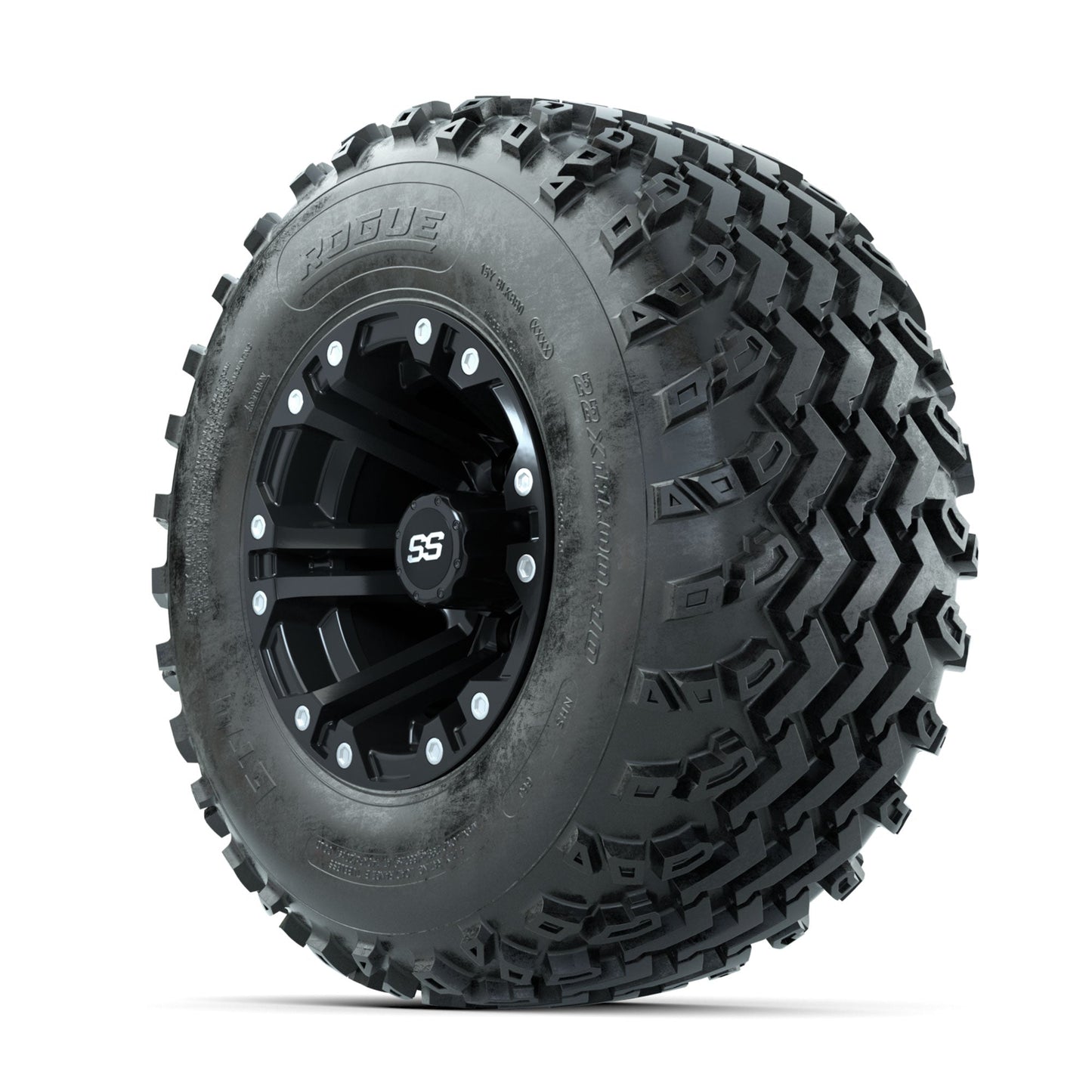 GTW Specter Matte Black 10 in Wheels with 22x11.00-10 Rogue All Terrain Tires Full Set