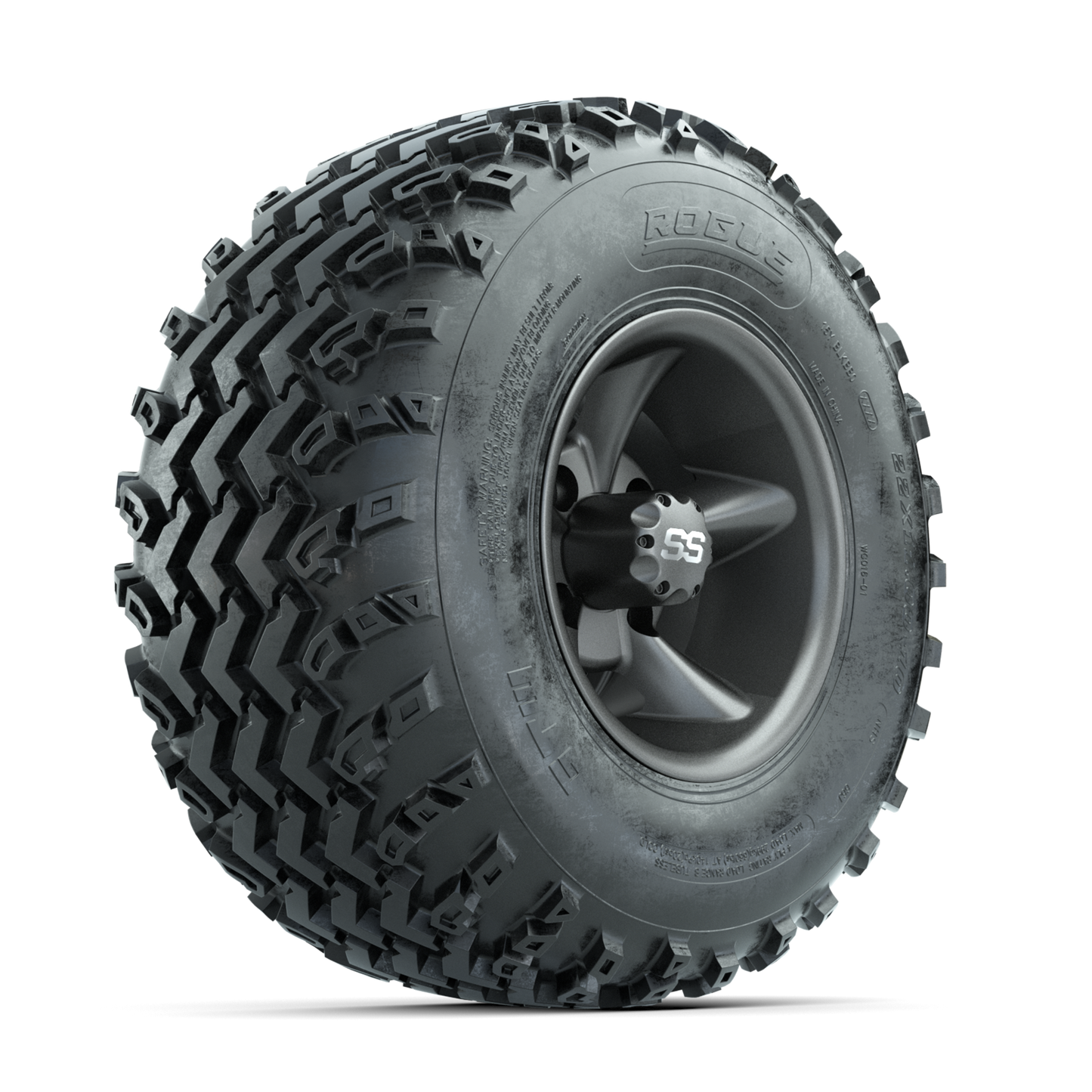 GTW Godfather Matte Grey 10 in Wheels with 22x11.00-10 Rogue All Terrain Tires  Full Set