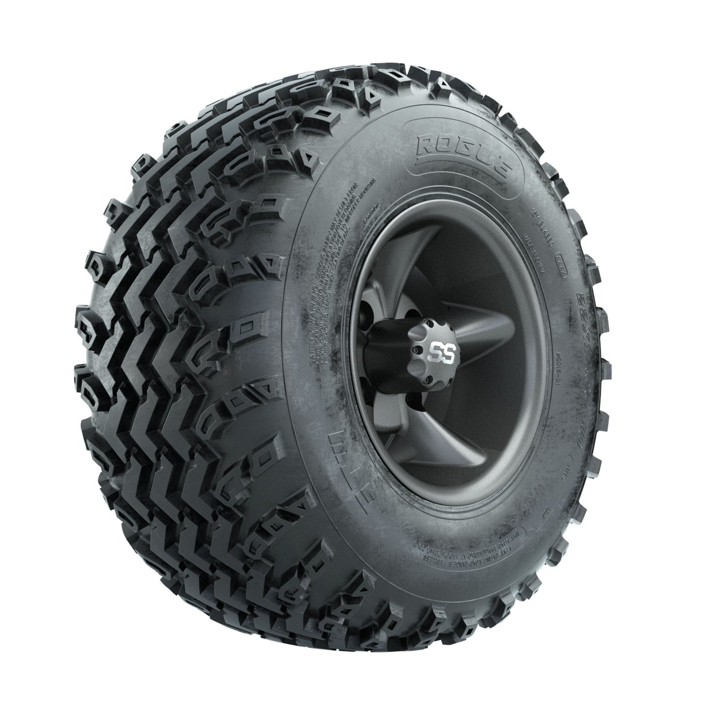 GTW Godfather Matte Grey 10 in Wheels with 22x11.00-10 Rogue All Terrain Tires  Full Set