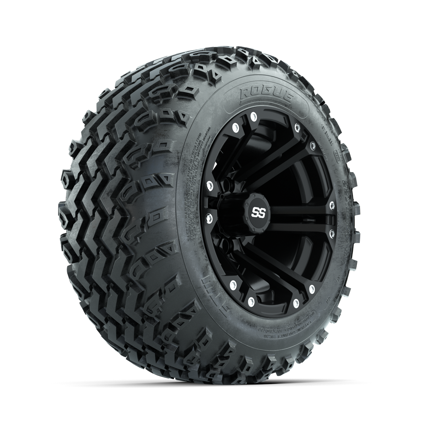 GTW Specter Matte Black 12 in Wheels with 22x11.00-12 Rogue All Terrain Tires Full Set