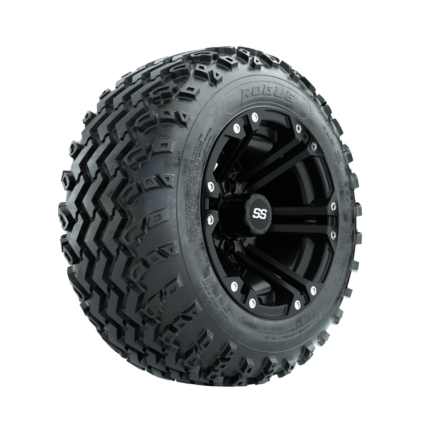 GTW Specter Matte Black 12 in Wheels with 22x11.00-12 Rogue All Terrain Tires Full Set