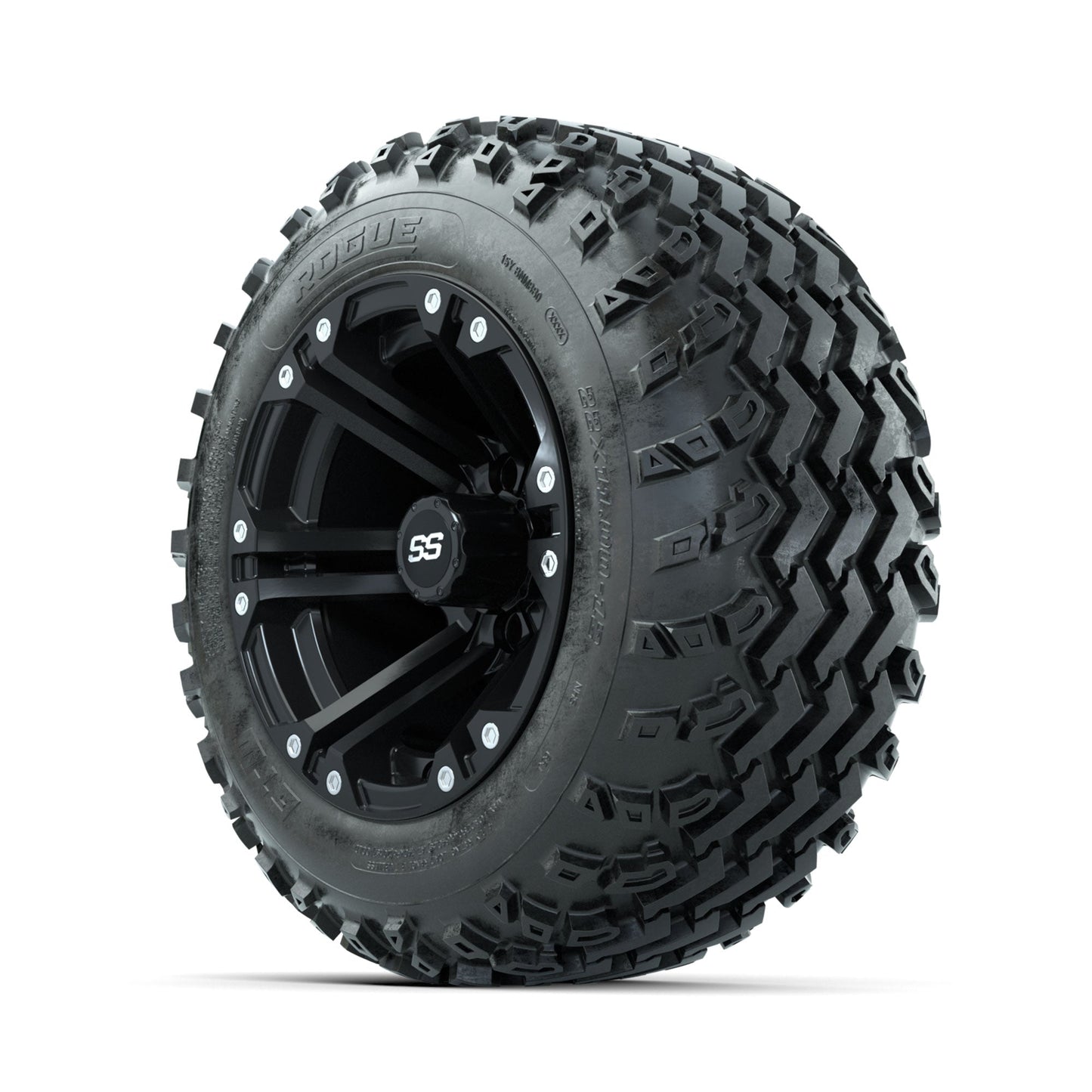 GTW Specter Matte Black 12 in Wheels with 22x11.00-12 Rogue All Terrain Tires Full Set