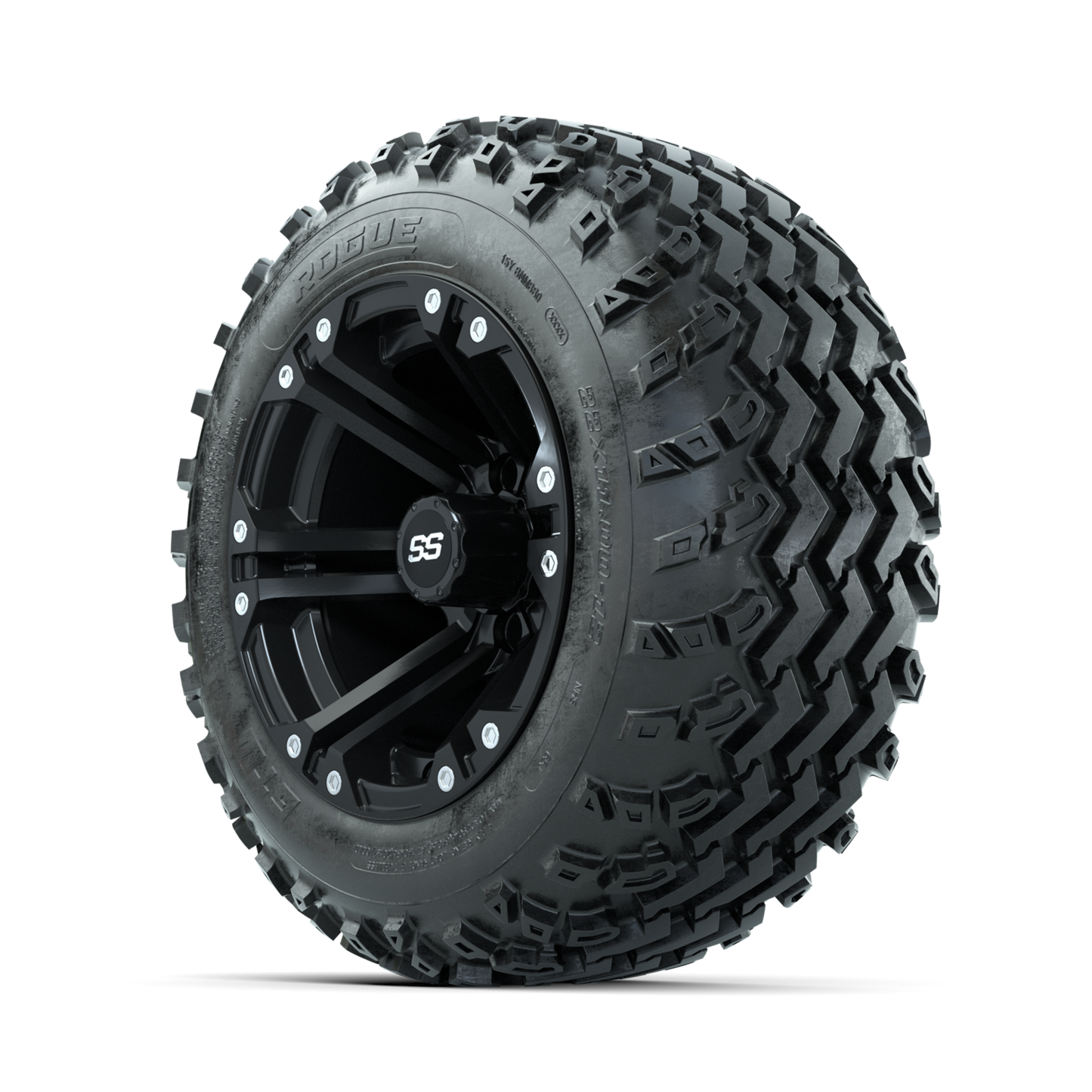 GTW Specter Matte Black 12 in Wheels with 22x11.00-12 Rogue All Terrain Tires Full Set