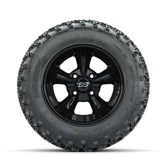 GTW Godfather Black 12 in Wheels with 22x11.00-12 Rogue All Terrain Tires Full Set