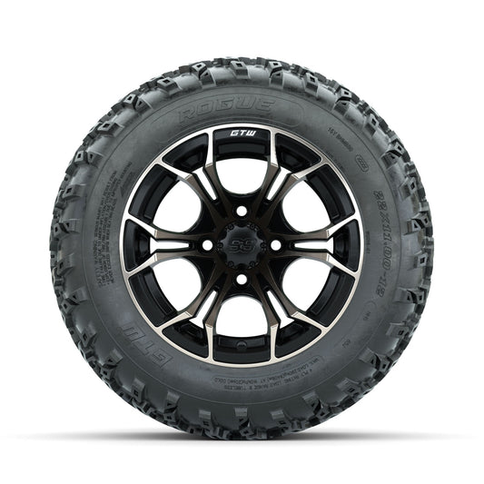 GTW Spyder Bronze/Matte Black 12 in Wheels with 22x11.00-12 Rogue All Terrain Tires Full Set