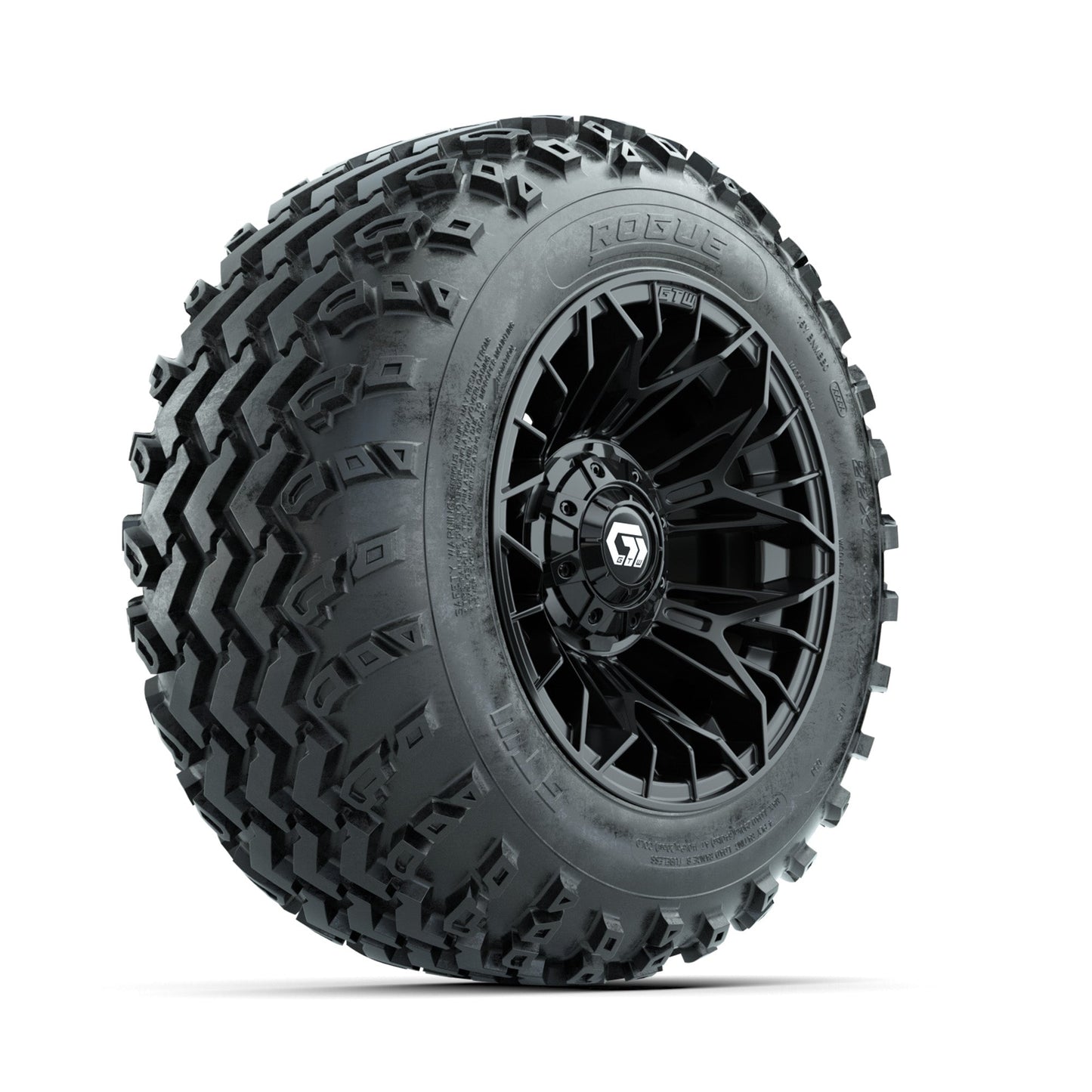 GTW Stellar Black 12 in Wheels with 22x11.00-12 Rogue All Terrain Tires Full Set