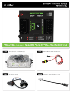 ECO BATTERY  51V 105Ah ADVANCED EV ADVENT 2022-2024, 51V 105A-Thru Hole Bundle