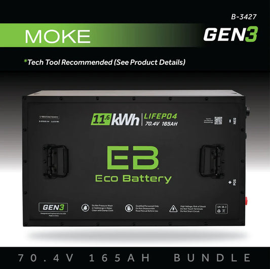 Eco Battery 70V 165Ah Lithium Golf Cart Battery Bundle - MOKE America Gen3 Lifetime Warranty