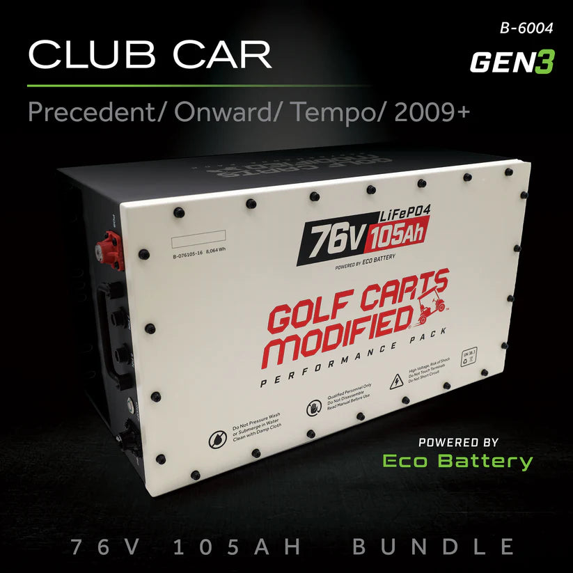 Eco Battery 76V 105Ah Lithium Golf Cart Battery Bundle - Club Car Precedent/Onward/Tempo Gen3