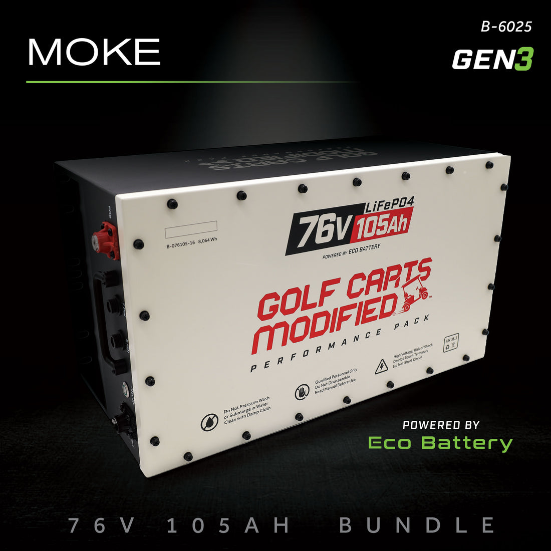 MOKE America Lithium Battery – Eco Battery 76V 105Ah LiFePO4 Gen3 | Lifetime Warranty