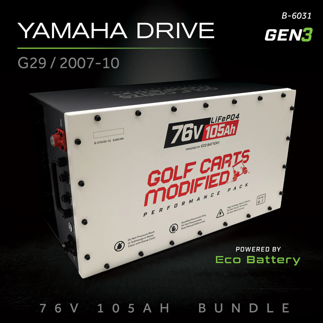 Eco Battery 76V 105Ah Lithium Golf Cart Battery Bundle - Yamaha G29/Drive 2007-2010