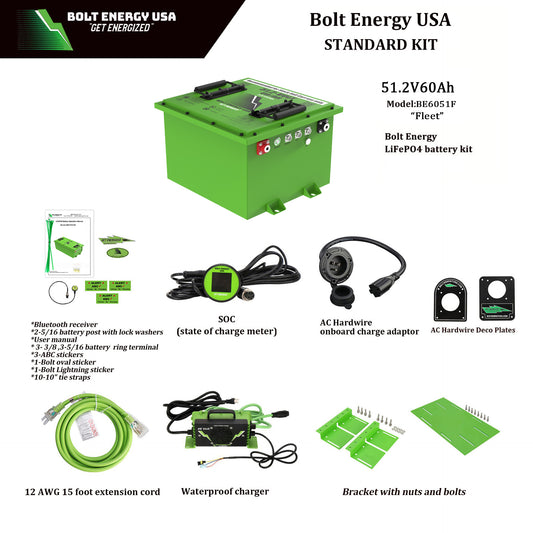 Bolt Energy 51V lithium battery installed in Club Car