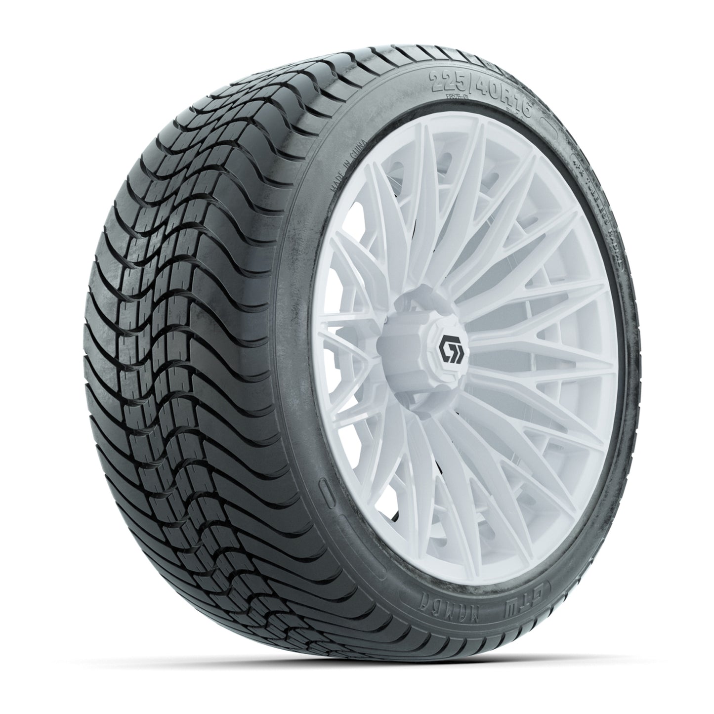 GTW® Blur Gloss White 16 in Wheels with 225/40-R16 Mamba Street Tires - Full Set