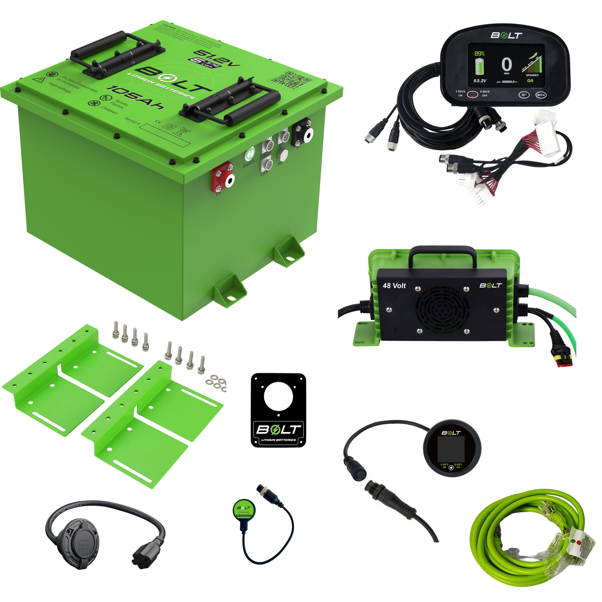 Lithium Battery icon with Display Bolt Energy