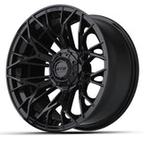 Set of 4 GTW 15" Stellar Matte Black Golf Cart Wheels on 23" Nomad A/T Tires