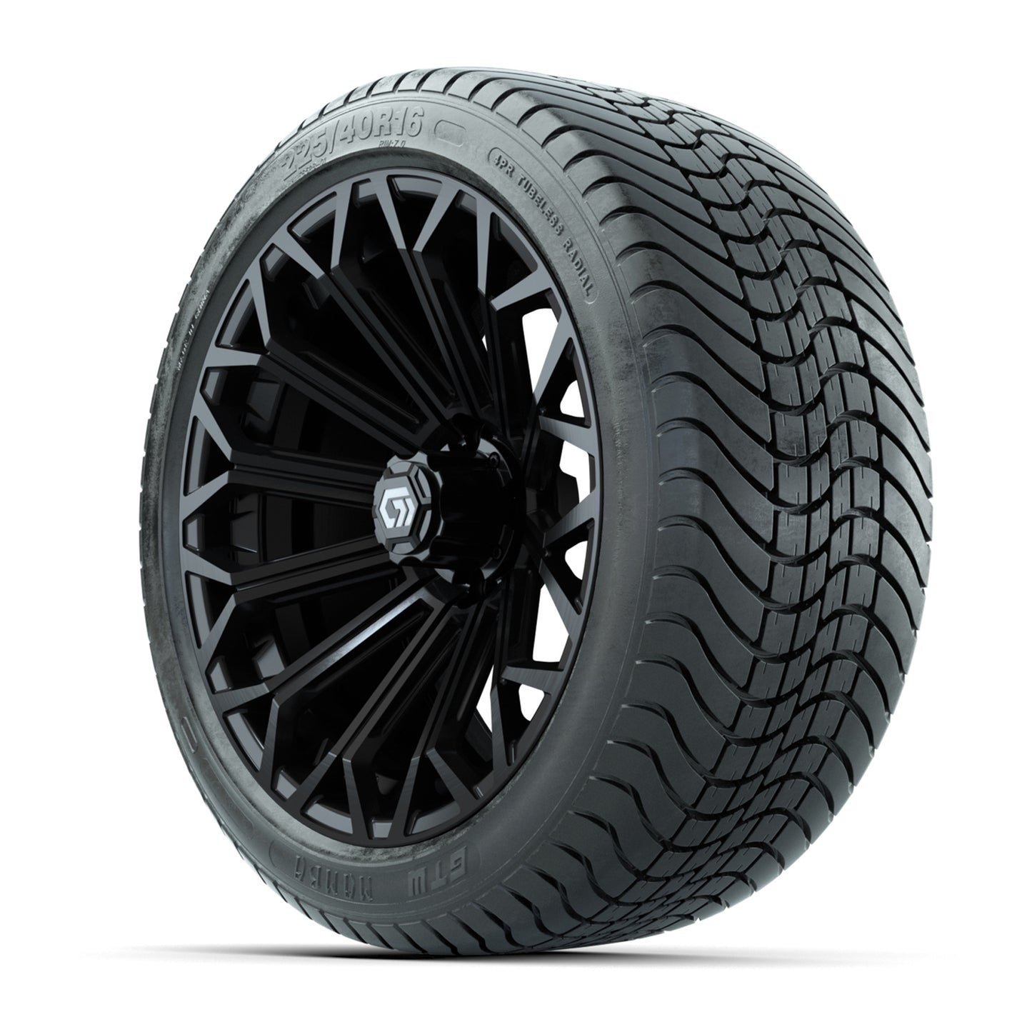 GTW® Phantom Gloss Black 16" Wheels with 225/40-R16 Mamba Street Tires - Full Set