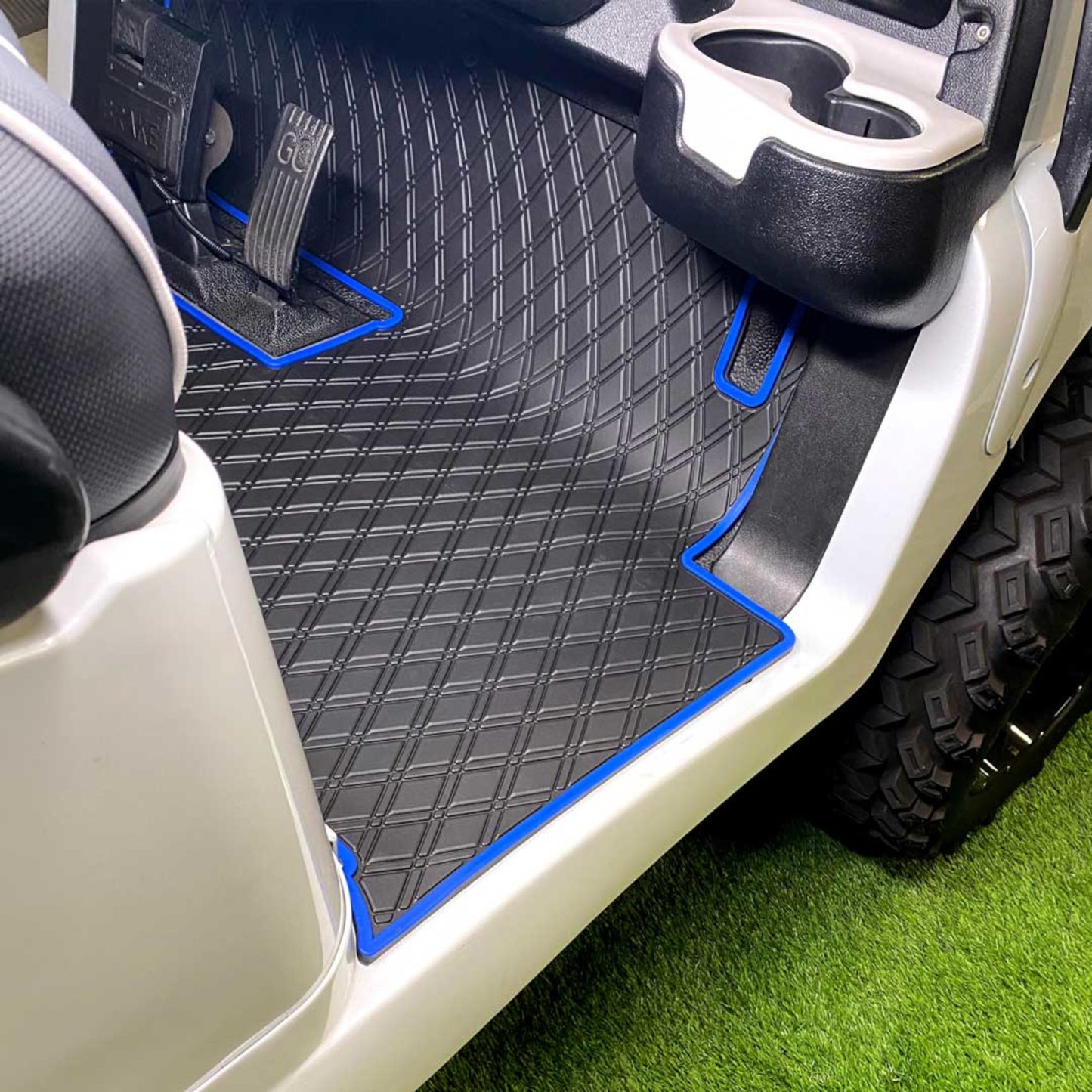 Club Car Precedent Floor Mat - Xtreme Full Coverage | Black/Blue Onward Tempo Villager