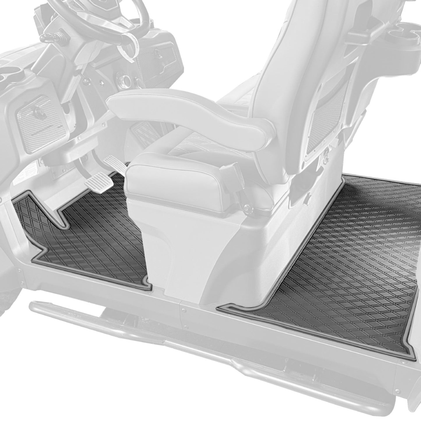 Xtreme Mats Full-Coverage Golf Cart Floor Mat | Denago Rover 4F – Black/Gray 2-Piece Set