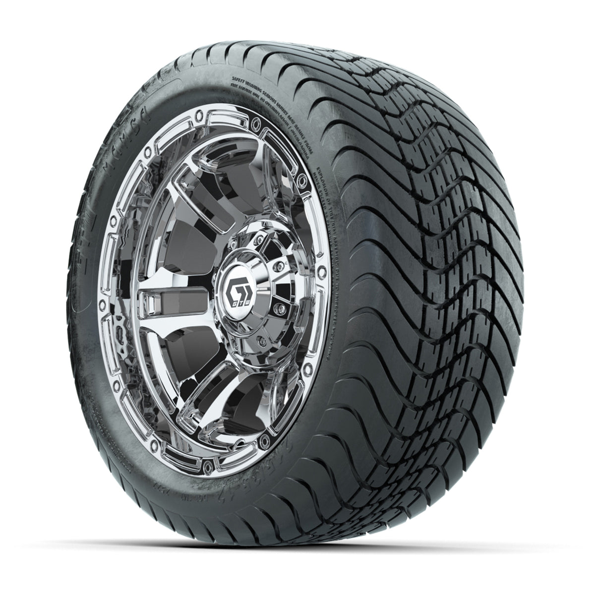 GTW® Shogun Chrome 12 in Wheels with 215/35-12 Mamba Street Tires Full Set