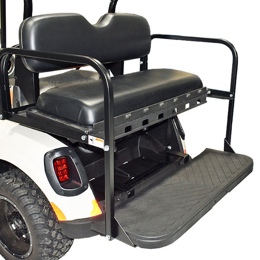 GTW MACH3 Rear Flip Seat for Club Car Precedent, Tempo, On - Black Cushions