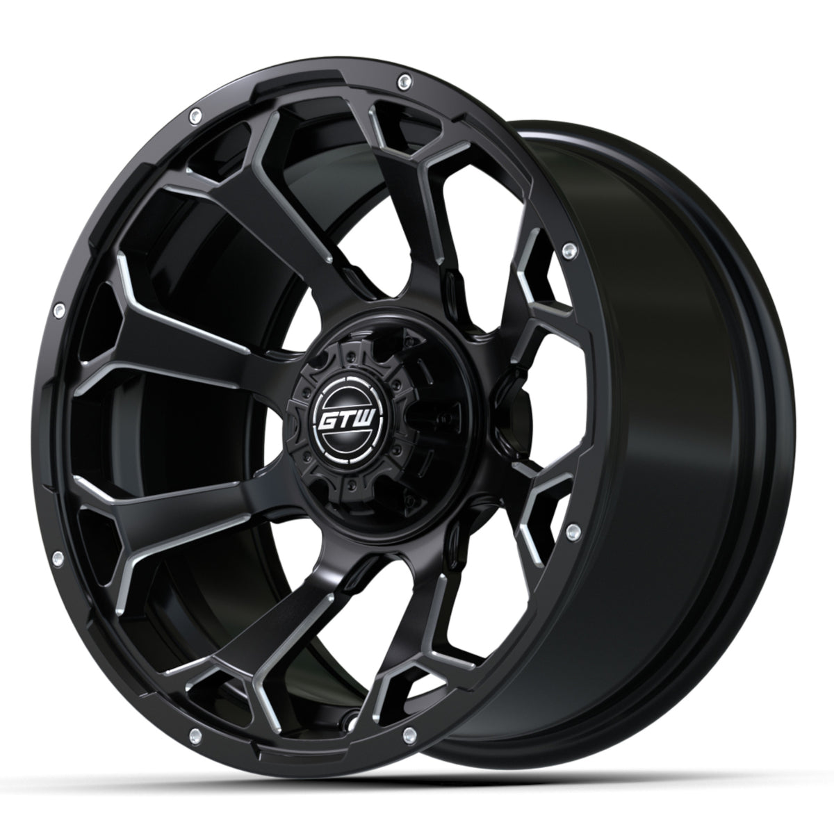 RAVEN WHEEL, 14X7, MATTE BLACK/BALL MILL