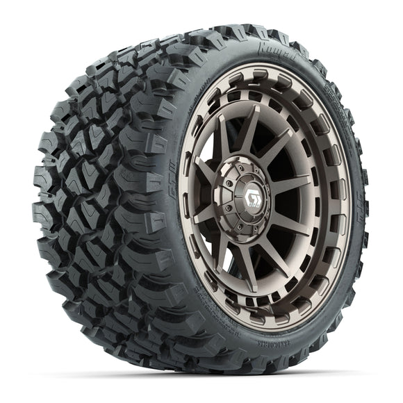 GTW® Barricade Satin Bronze 15 in Wheels with 23x10-R15 Nomad Steel Belted Radial All-Terrain Tires Full Set
