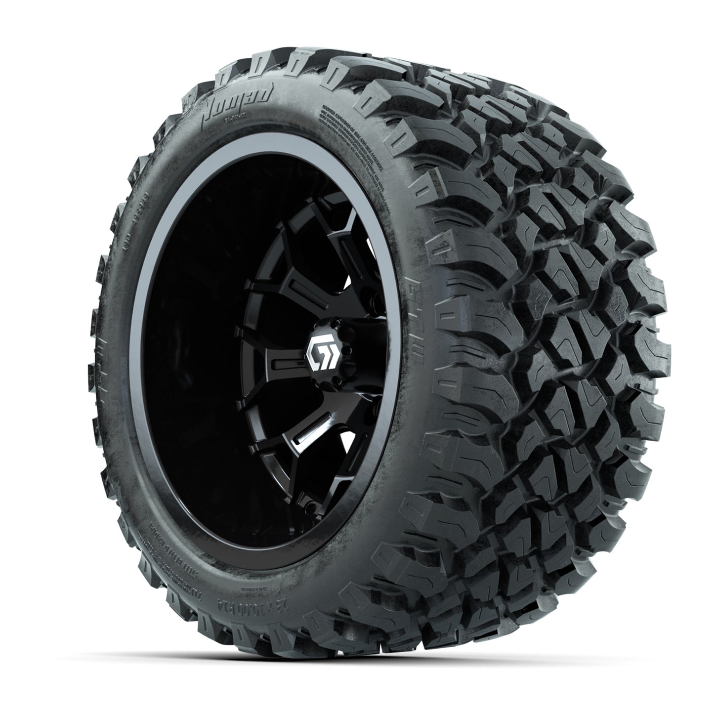 GTW® Assault Gloss Black 14" Wheels with 23X10-R14 Nomad Steel Belt Radial All-Terrain Tires - Full Set