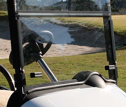 EZGO RXV Tinted Folding Windshield with Trim | 1/4" Acrylic | 2008–2023