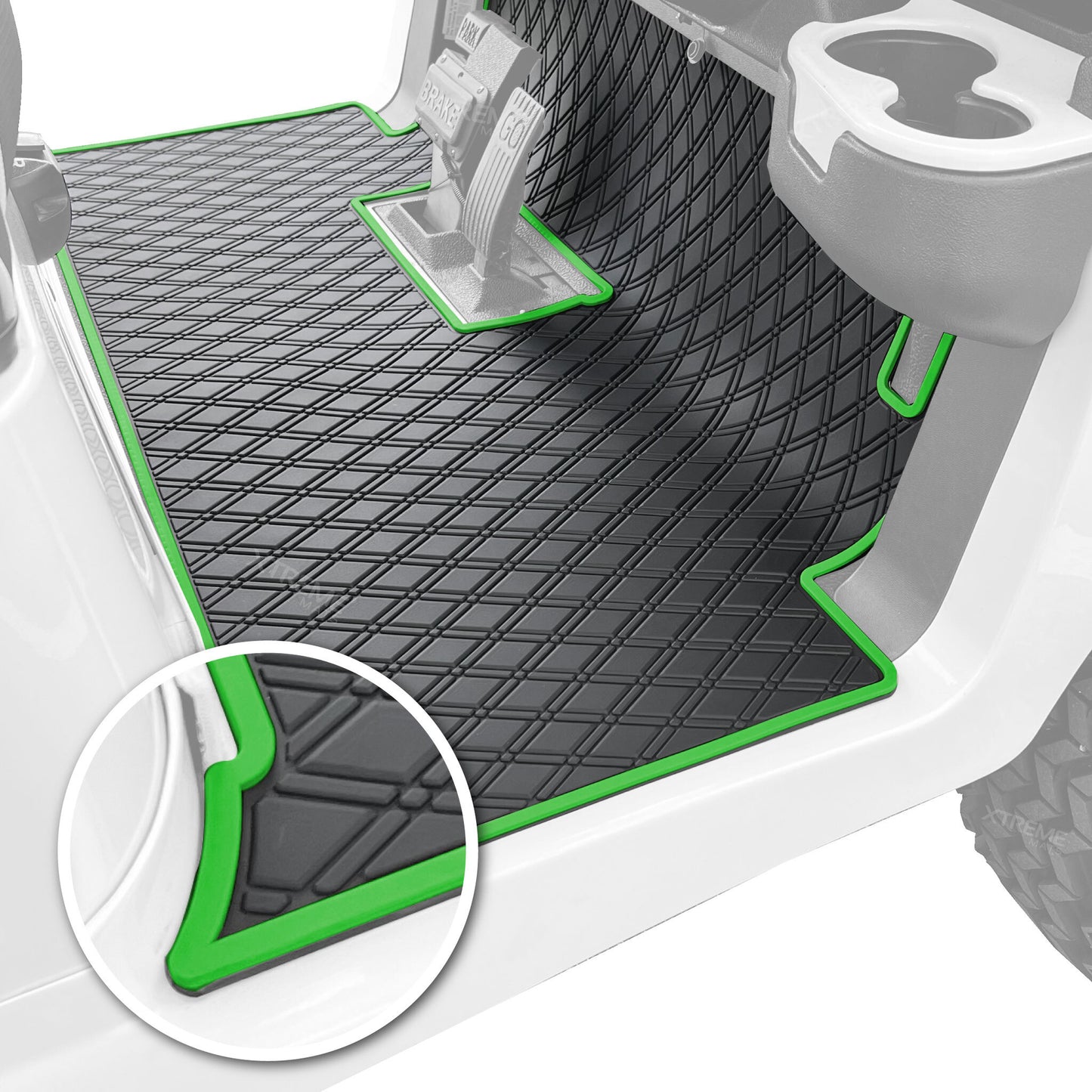 Xtreme Mats Club Car Precedent & Onward Floor Mat | Full Coverage Black & Green | 2004-2025