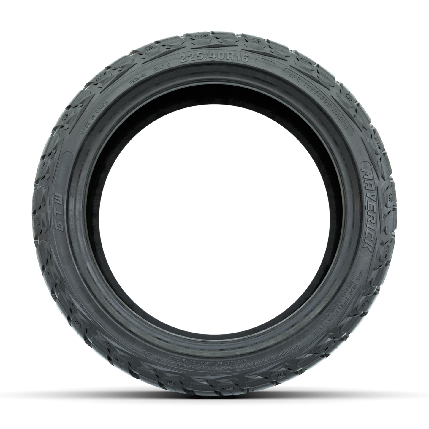 GTW® Maverick 225/40-R16 Steel Belted Radial Street Golf Cart Tire - Single