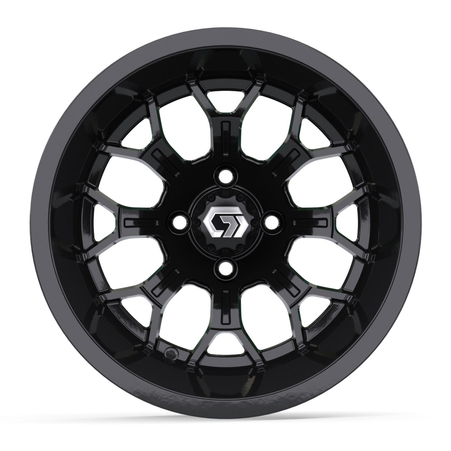 GTW Assault Gloss Black 14" Golf Cart Wheel | Deep Dish