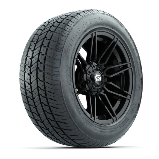 GTW Stealth Gloss Black 14" Wheel & 225/50-R14 Fusion STR Street Tire Package