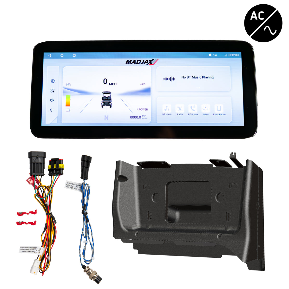 MadJax® Kinect™ Display Screen Kit for A/C motor Club Car Precedent/Tempo/Onward with Bolt Battery Setup