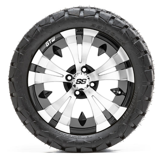 GTW Vampire Machined Black Wheels with 22" Timberwolf Tires - 14 Inch