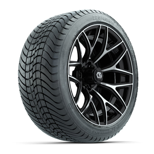 GTW® Monaco Black/Machined 16" Wheels with 225/40-R16 Mamba Street Tires - Full Set