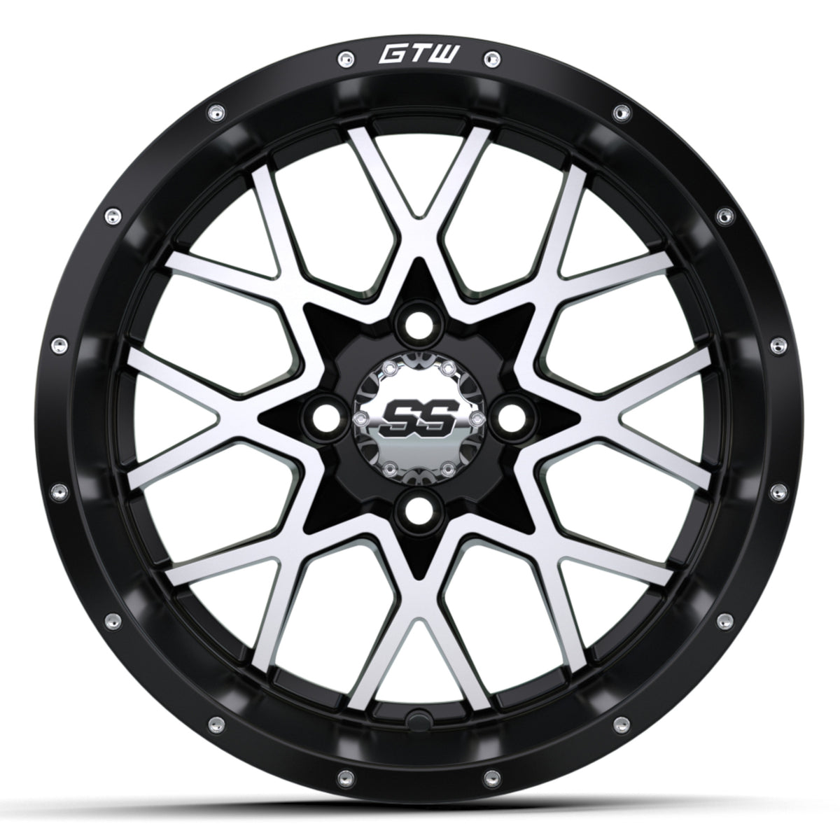 VORTEX 2 WHEEL, 14X7, MATTE BLACK/MATTE MACHINED