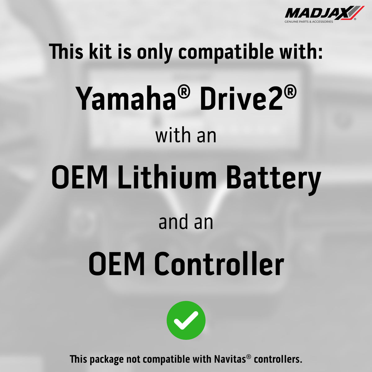 MadJax® Kinect™ Display Screen Kit for A/C motor Yamaha Drive2 with OEM Lithium Battery Setup