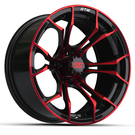 15" GTW Spyder Black with Red Accents Wheel