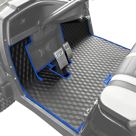 Xtreme Mats Full-Coverage Golf Cart Floor Mat | ICON i20 / i40 / i40L / Advanced EV1 – Black/Blue